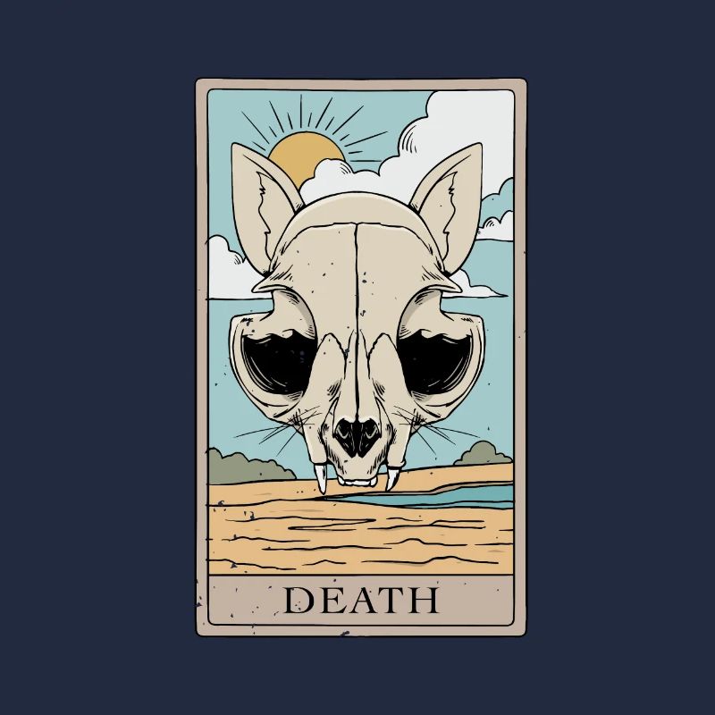 Conception de carte de Tarot de Mort de Chat pour une Carte de Tarot