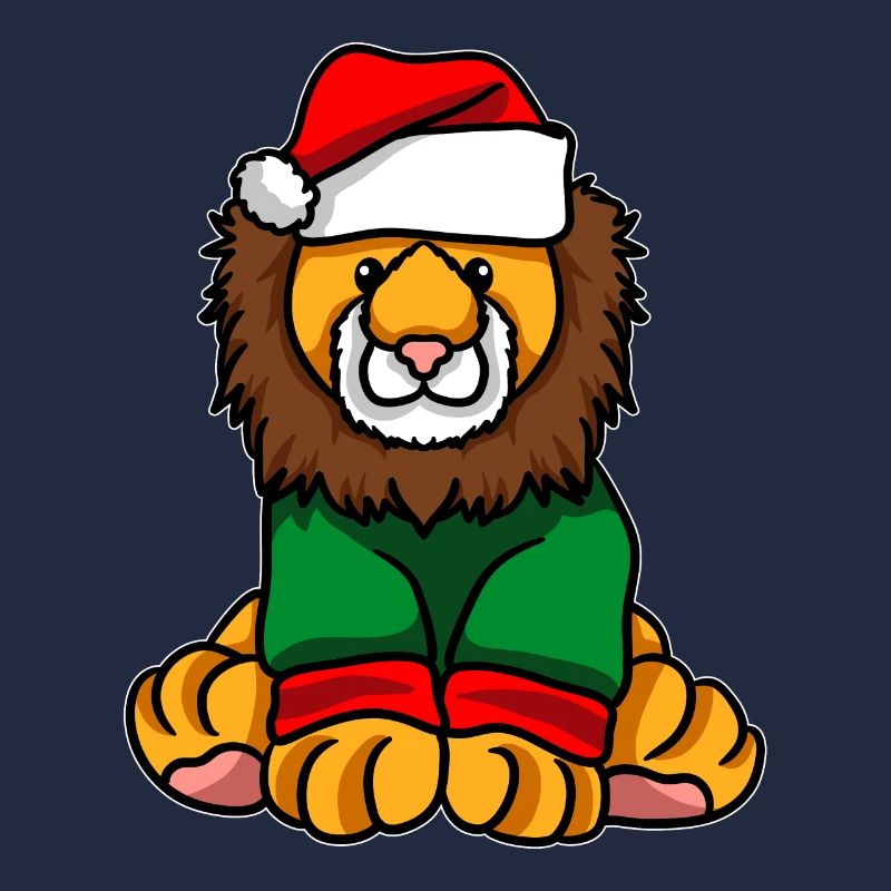 Lion avec pull de Noël