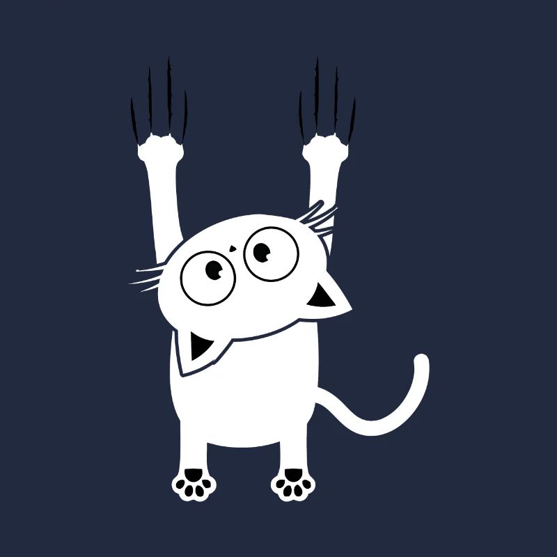 Cat falls scratch kitten