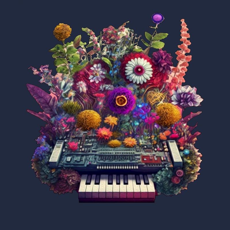 Floral Synthetizer komplizierte Blumen DJ Artwork