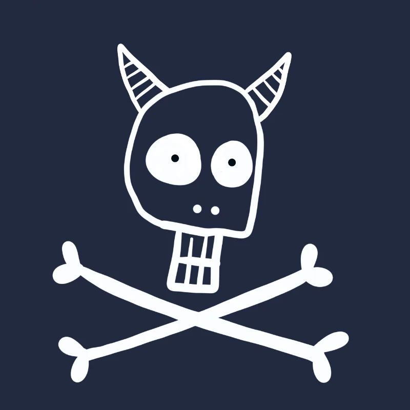 Skull with devil horns