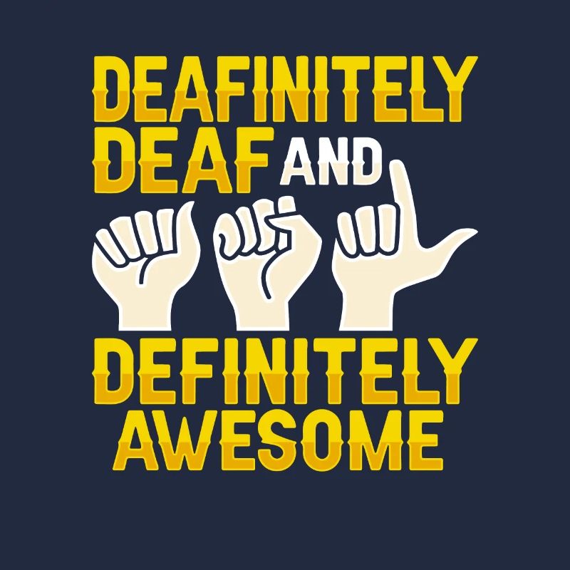 ASL Hand Gestures Deaf Hearing Loss Awareness