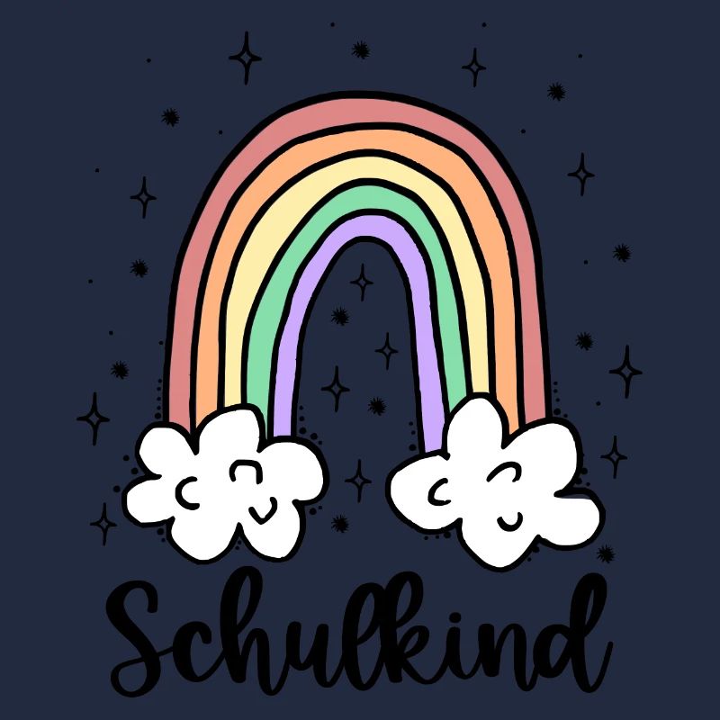 Schulkind Regenbogen Mädchen Junge Einschulung