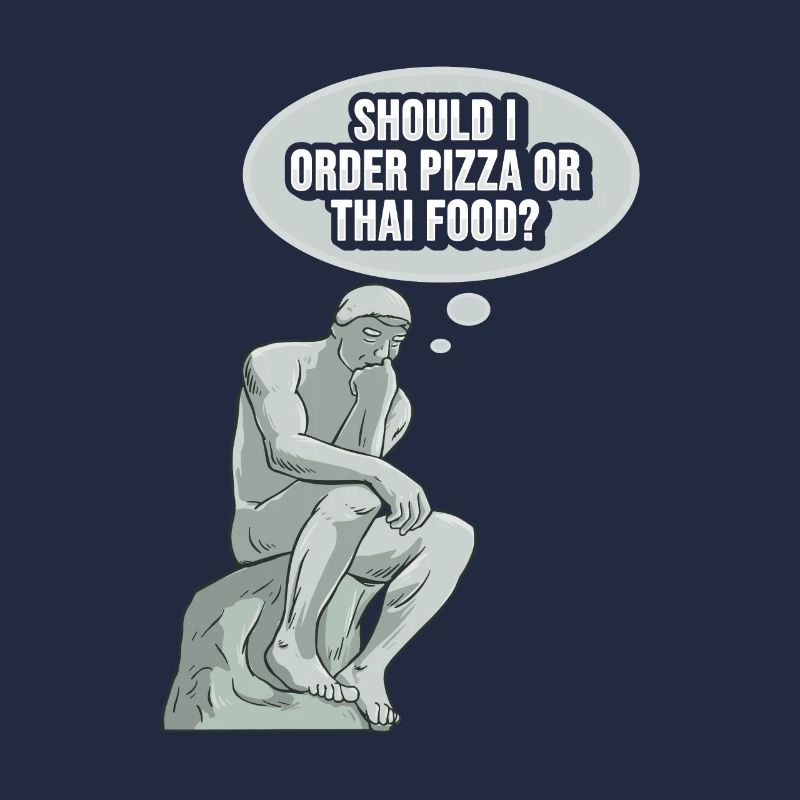 Denker Statue Pizza Design für einen Philosophen