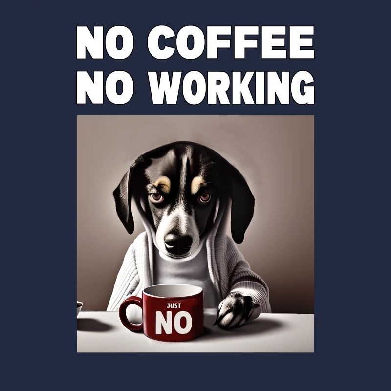 no coffee no working. Grumpy Funny Dog