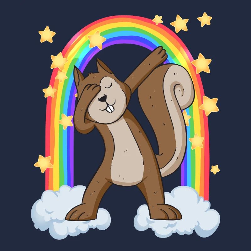 dabbing écureuil à la Rainbow Gate