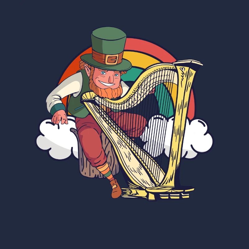 Leprechaun joue de la harpe - Saint-Patrick