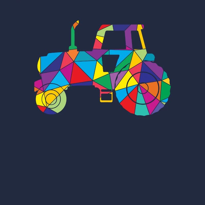 Traktor Polygon Bunt Geometrisch Low Trekker Bauer