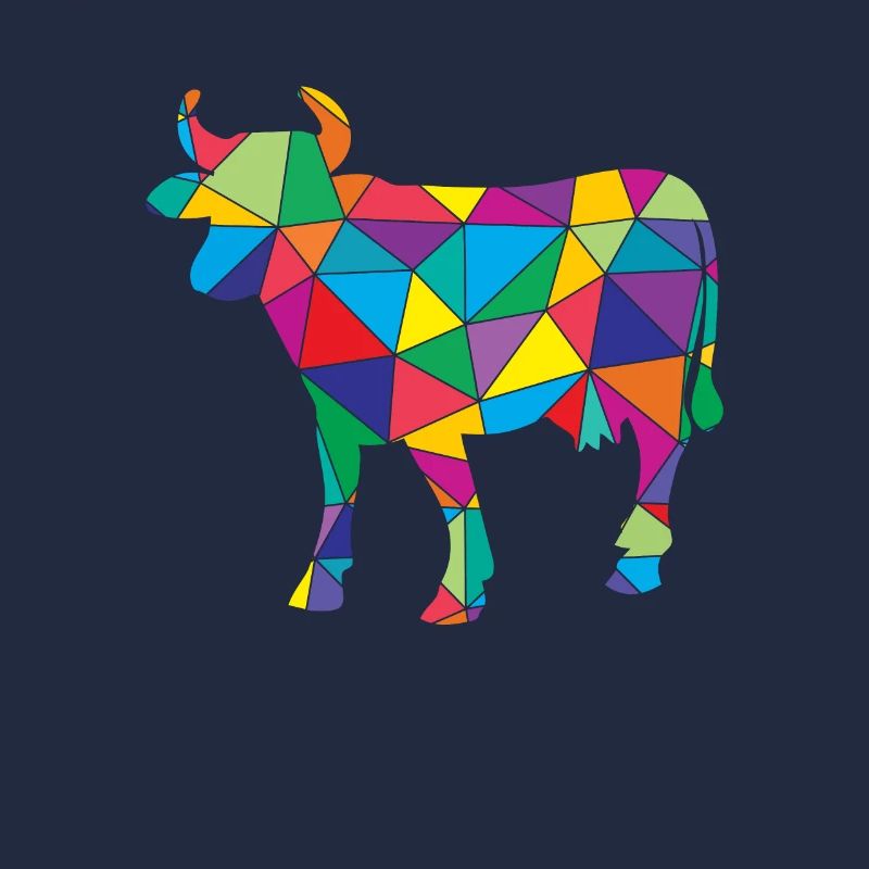 Vache à faible poly géométrie Polygone Vache