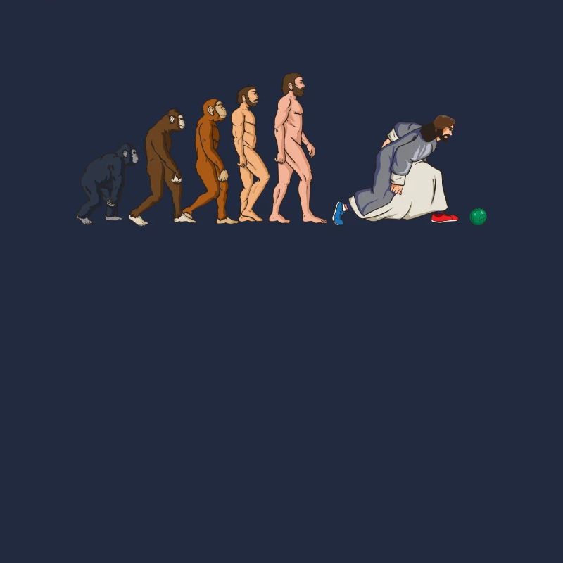 Bocce Ball Spieler Evolution mit Jesus als Bocce