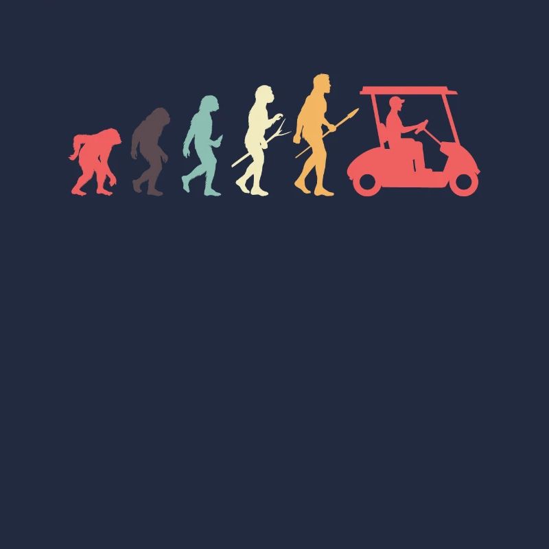 Golf Retro Vintage Golfer Evolution