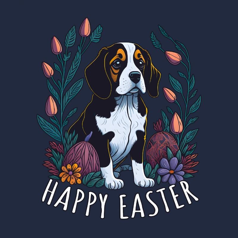 Beautiful beagle dog easter spring beagle