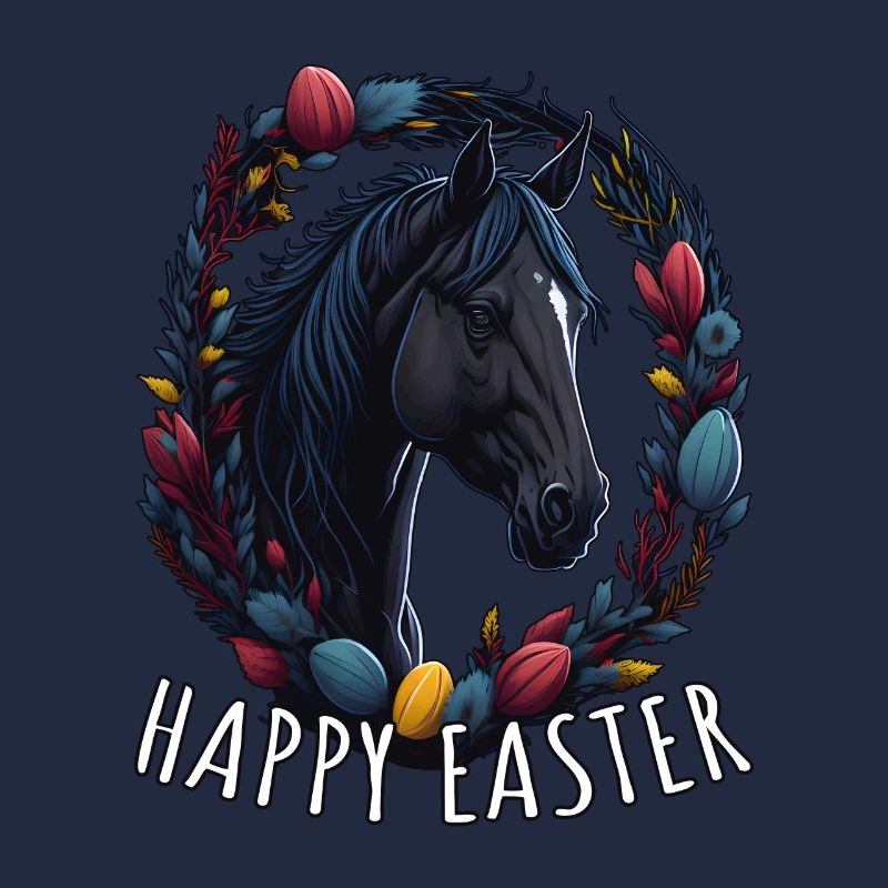 Reiten mit süßes Pferd Happy Easter Pferd