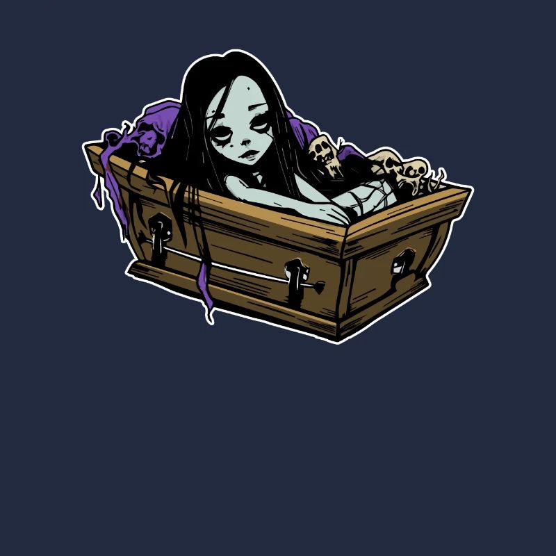 Romantic Goth in Coffin - Gothic Emo Grufti