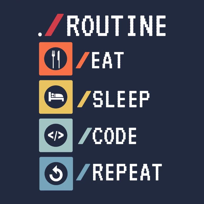 Routine Eat Sleep Code Repeat Developer Coder