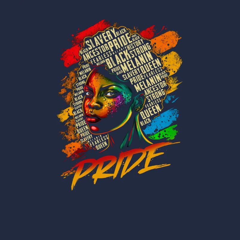 Juneteenth BLM Black Pride Woman Stark Black