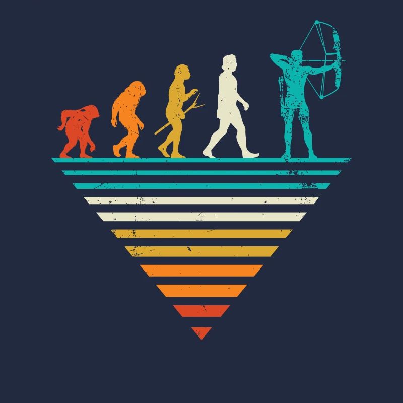Menschliche Evolution - Vintage -Bogenschießen
