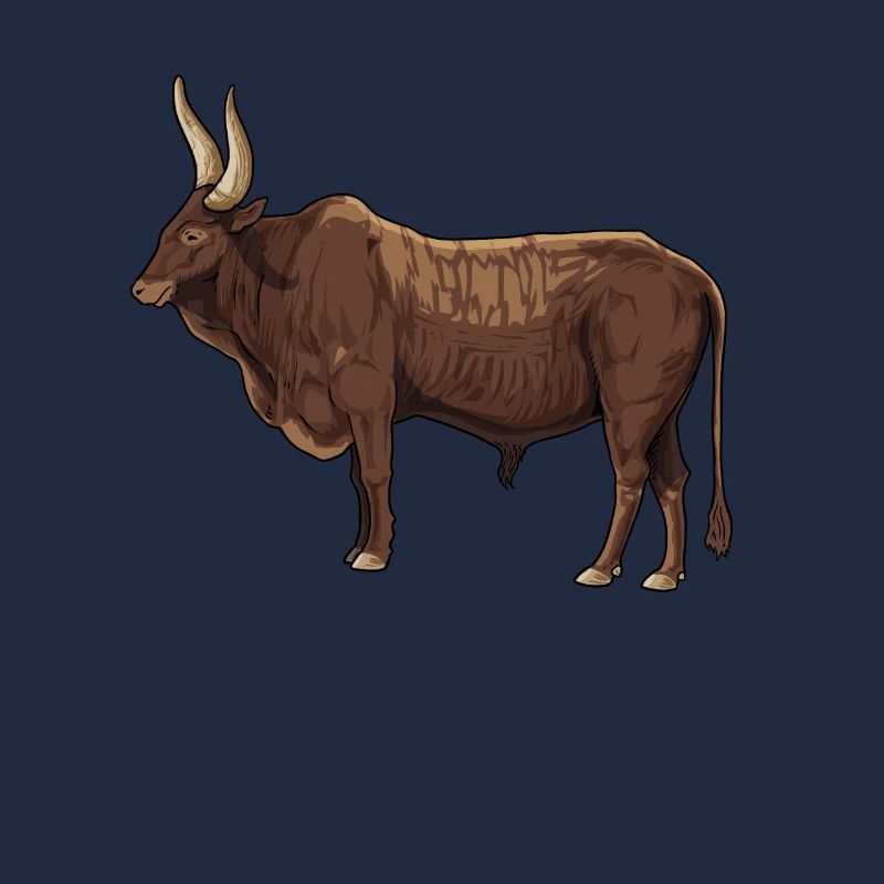 Zeichnung eines Ankole Rind