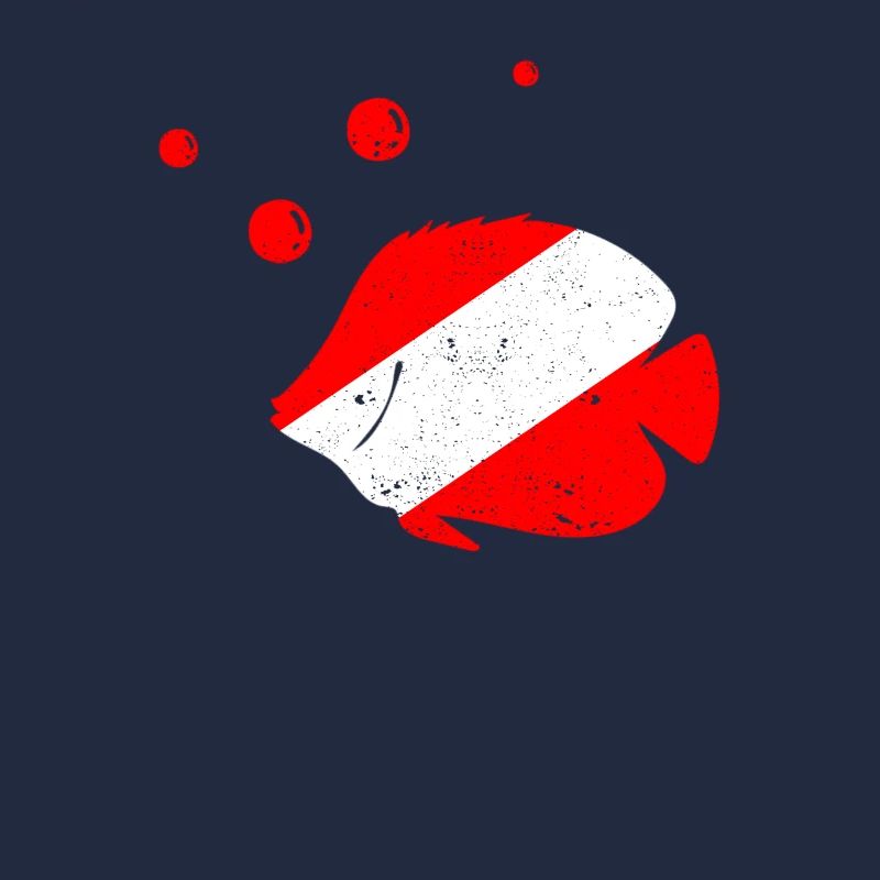 Plongée Poisson Plongeur Down Flag Plongée mignonne