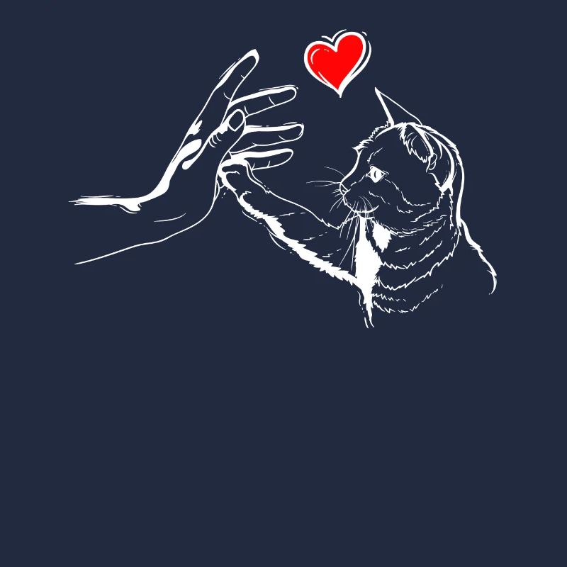 Katze Herz High Five