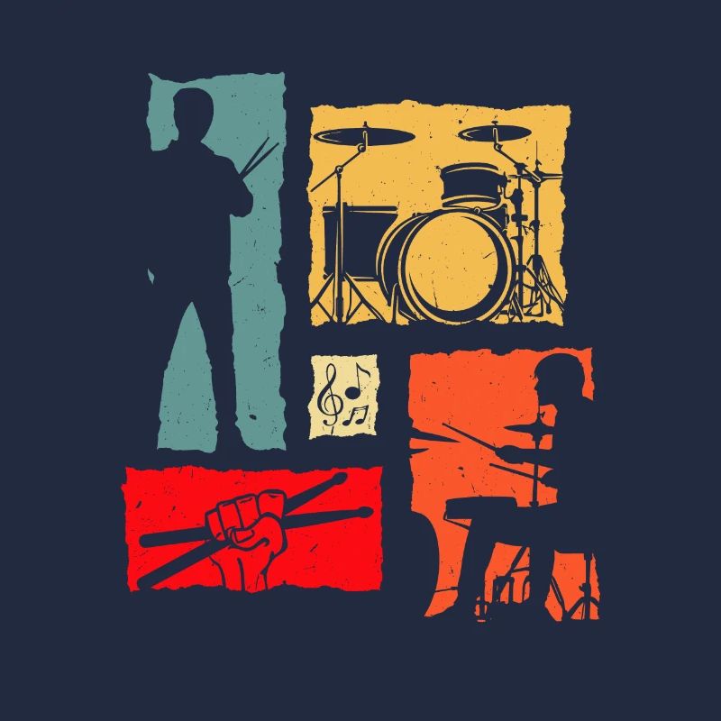 Drums Retro Drummer Vintage Drum Player