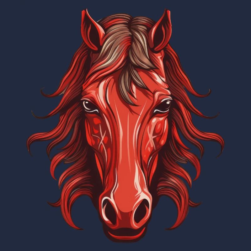 Rotes Pferd - Pferdekopf Design