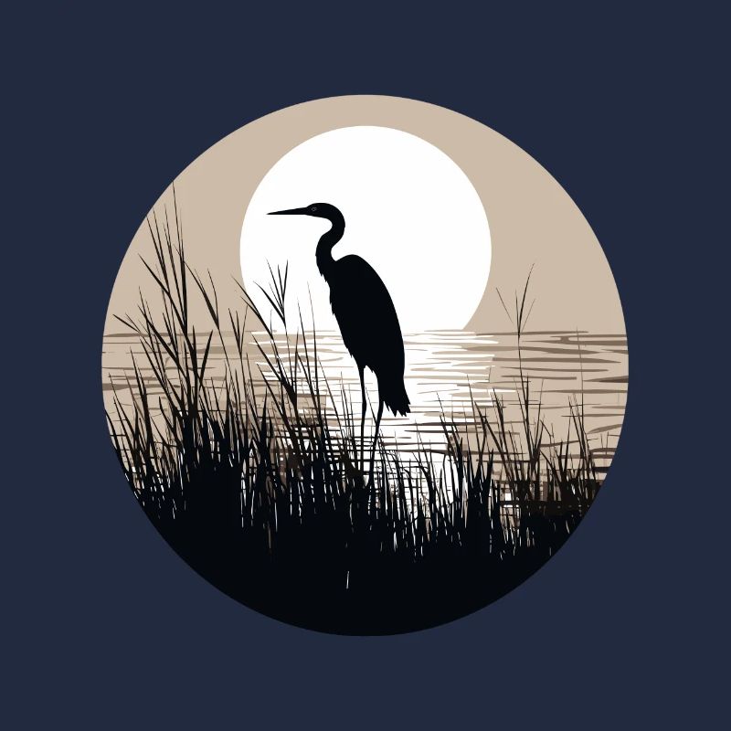 Heron in reeds