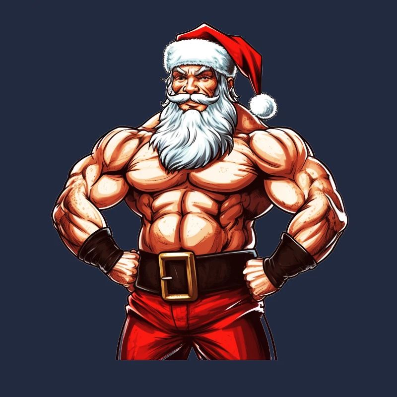 Santasaurus Flex: Weihnachts-Bodybuilder mit Weihnachtsmann