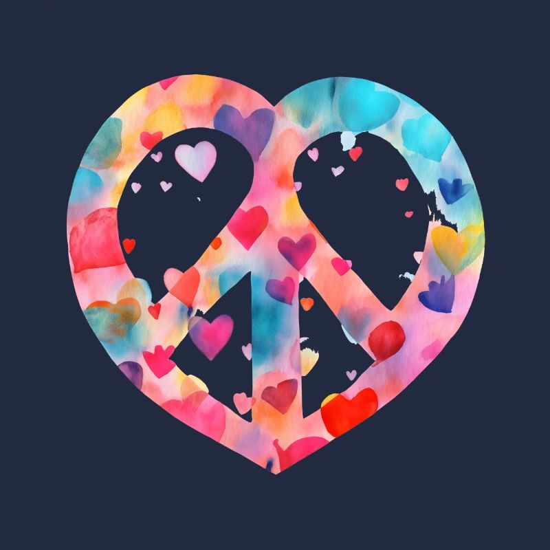 Herz Friedenszeichen Liebe Kunst Farben Valentinstag Hippy