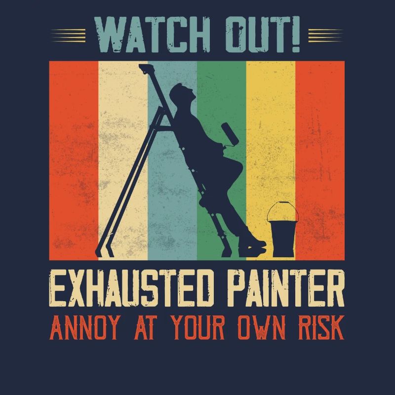 Fais gaffe! Un peintre épuisé s’agace de son propre ris