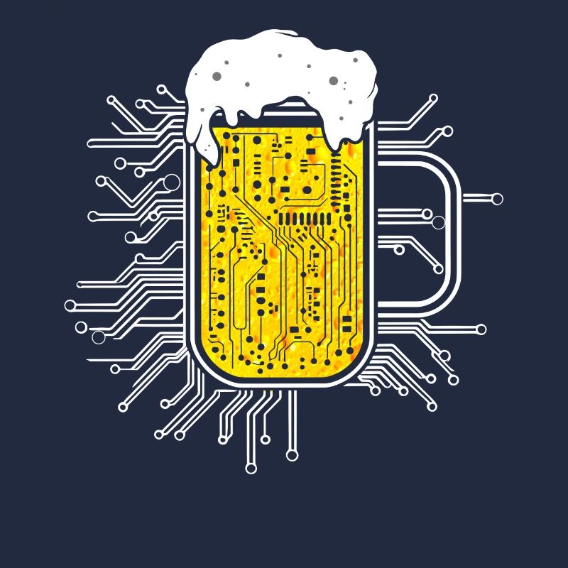 Computerchip Bier Nerd CPU Informatiker Lustig