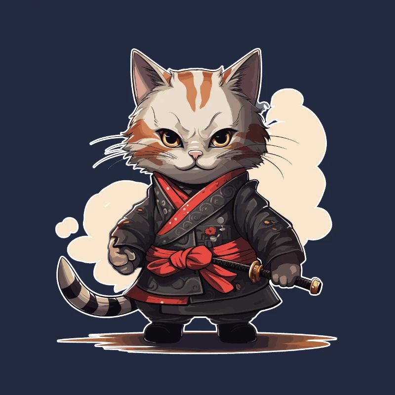 Japanese Samurai Kitty Swordplay
