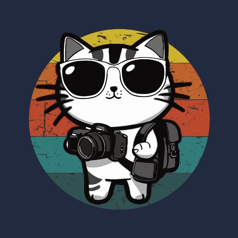 Katze mit Sonnenbrille, die auf einen Ausflug geht