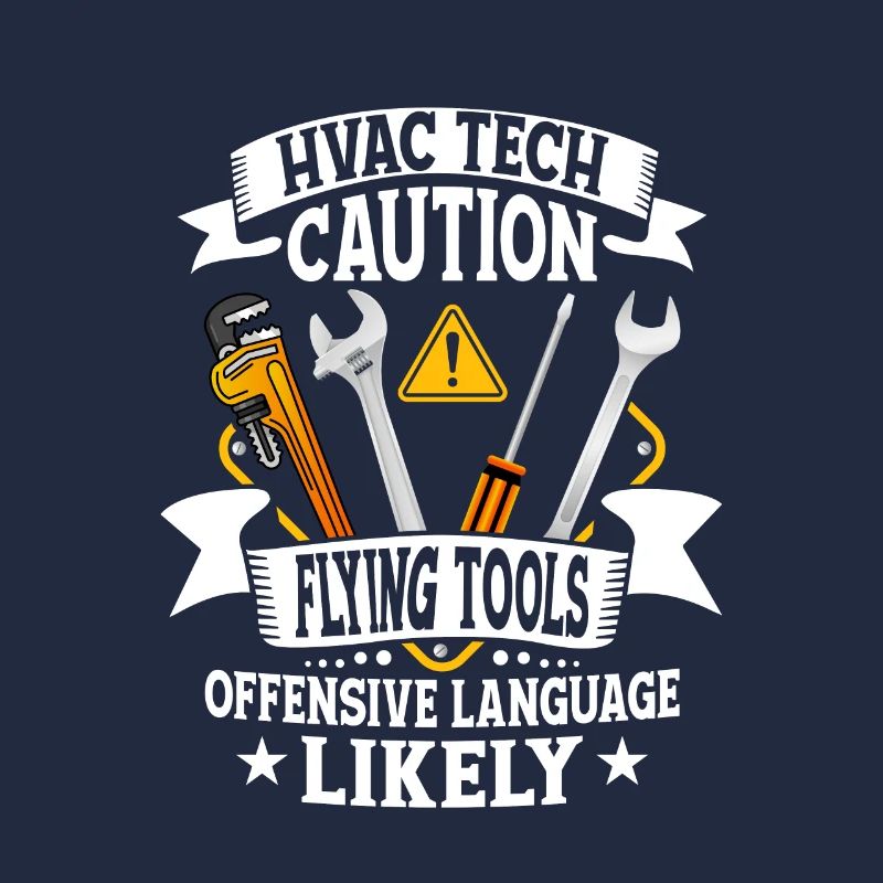 HVAC Tech Caution Installateur d’outils volants Technicia