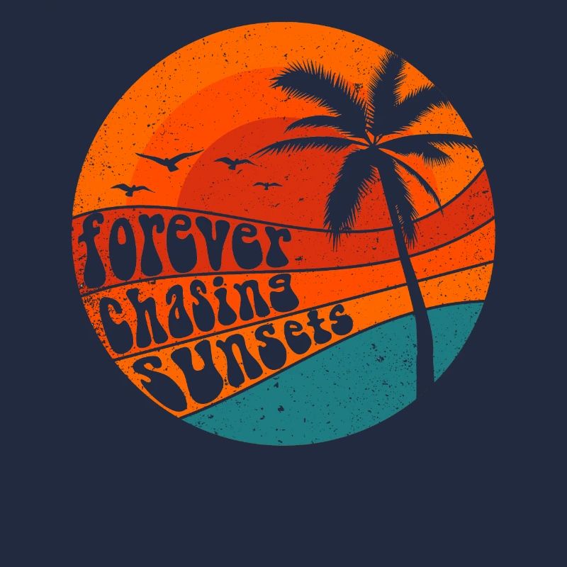 Forever Chasing Sunsets Retro Summer Vacation