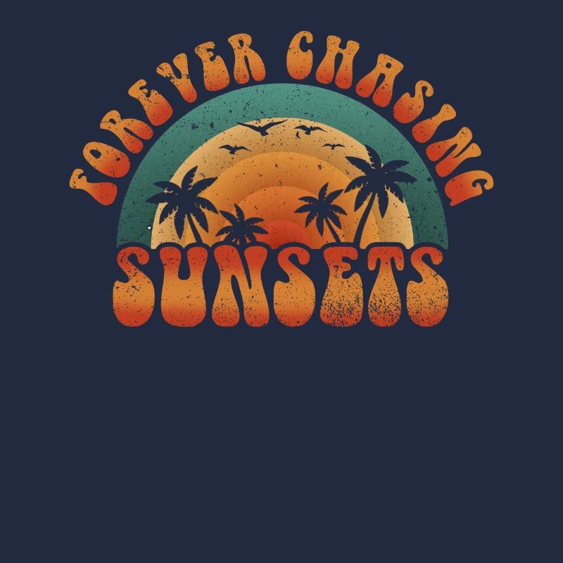 Forever Chasing Sunsets Retro Summer Vacation