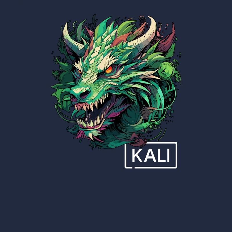 Modern Green Kali Linux Dragon Design for Ethical