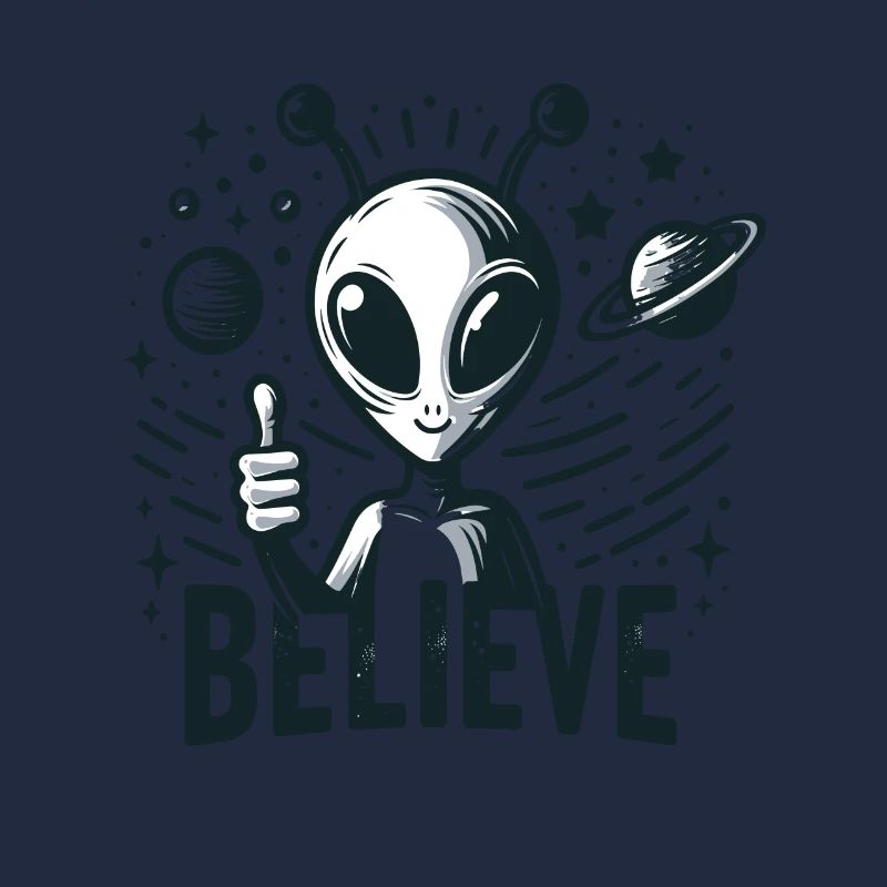 Drôle Alien Alien Croire