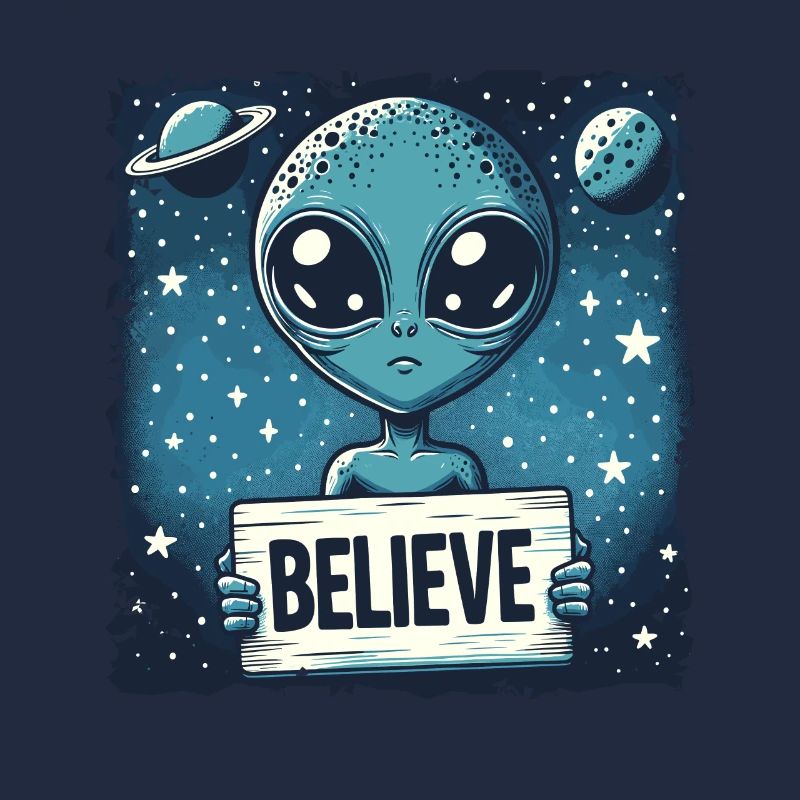 Drôle Alien Alien Croire