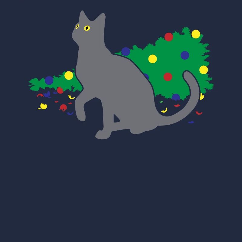 Chaos Katze Weihnachtsbaum Unfall Geschenk