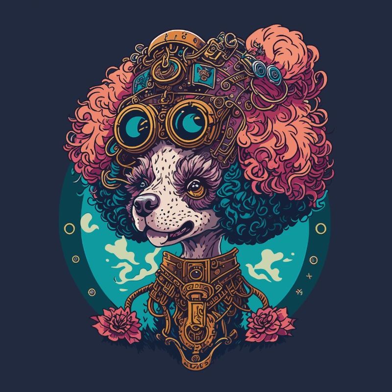 Steampunk Pudel Ästhetisches Hunde Design
