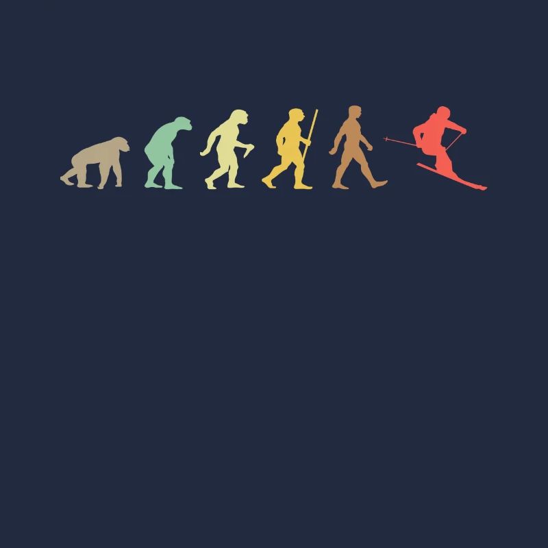 Skiing Retro Skier Evolution Ski