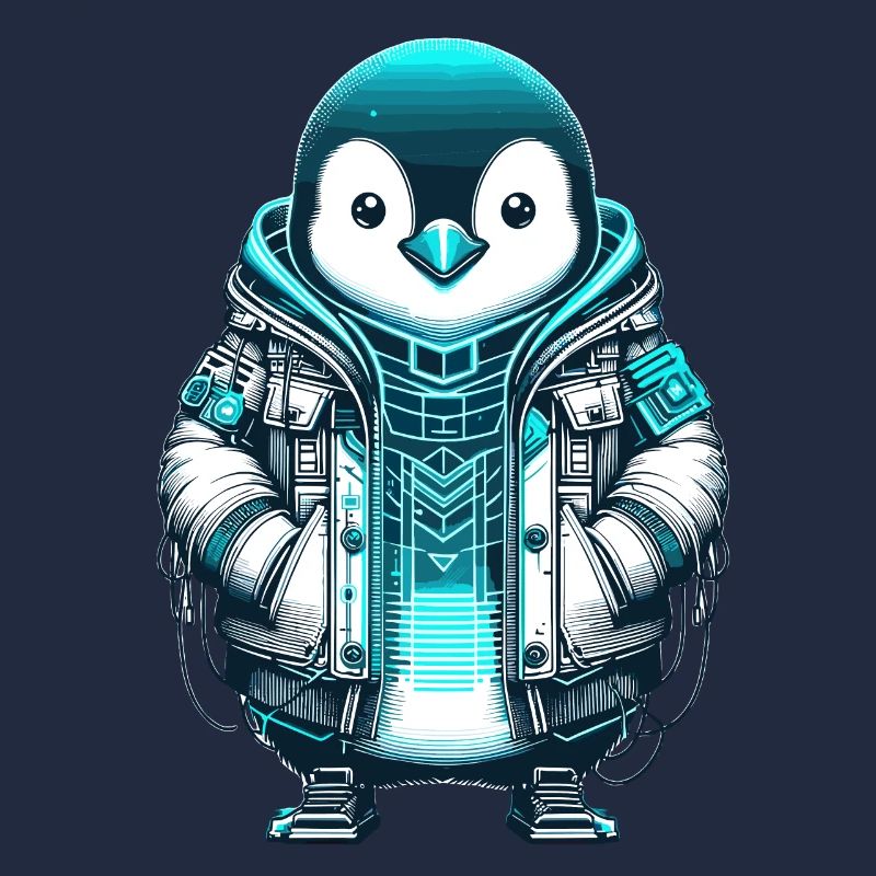 Cool Synthwave Cyberpunk pingouin amant cadeau