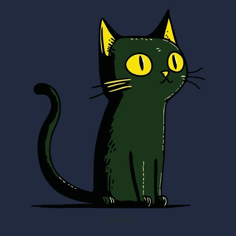 Chat de dessin animé vert