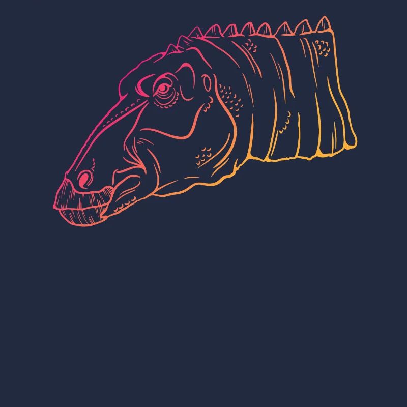 Neon Dino Geometry Art Gift