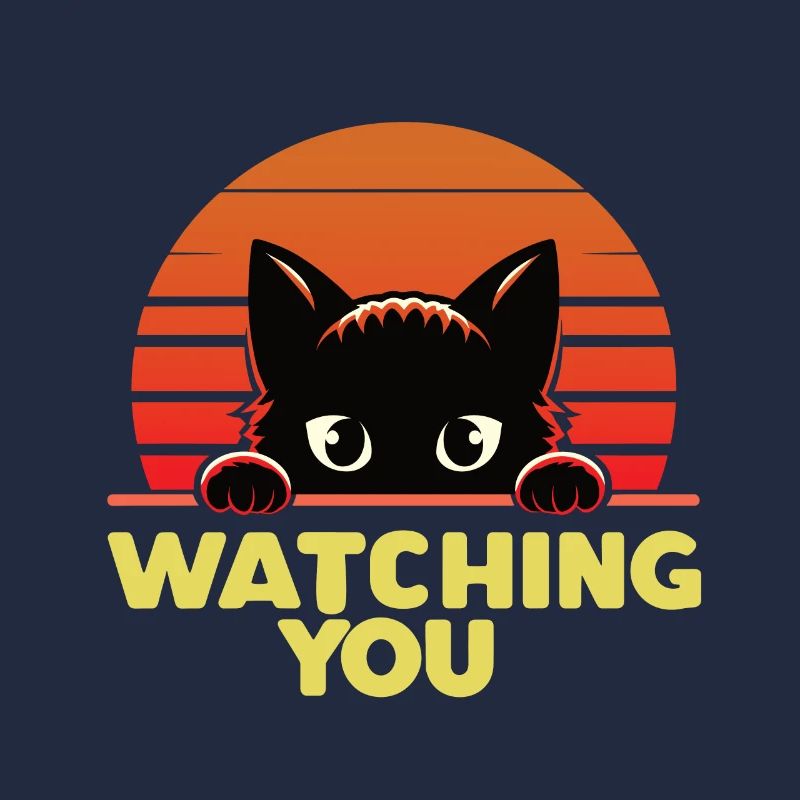 Chat noir qui vous regarde