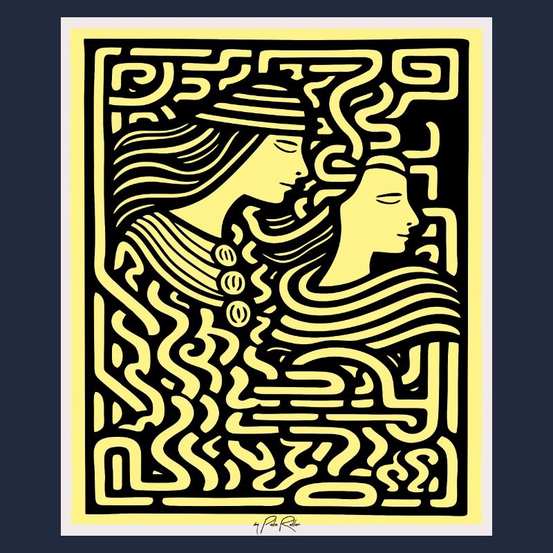 Two lovers in a labyrinth