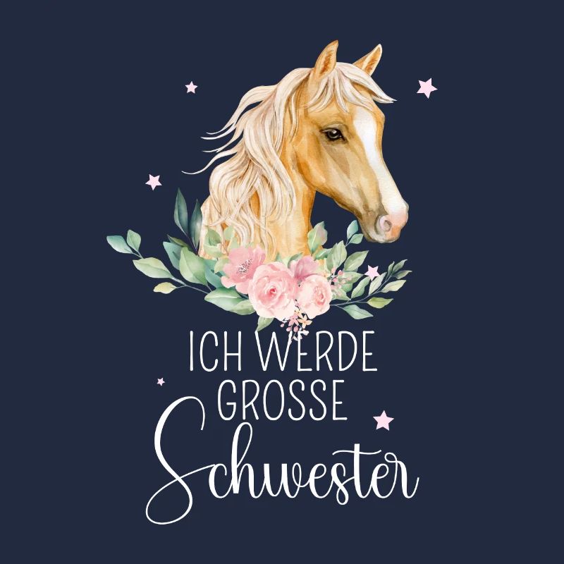 Ich werde große Schwester 2025 Pferde Mädchen Süß