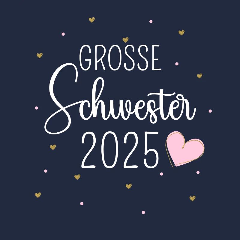 Ich werde große Schwester 2025 Herz Mädchen Süß