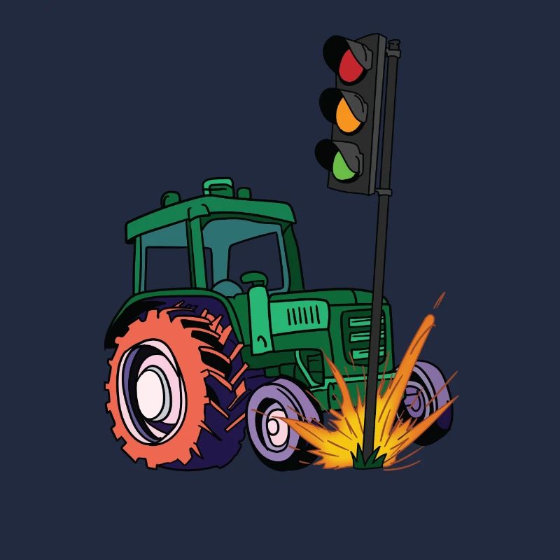 Die Ampel muss weg! Traktor rammt Ampel